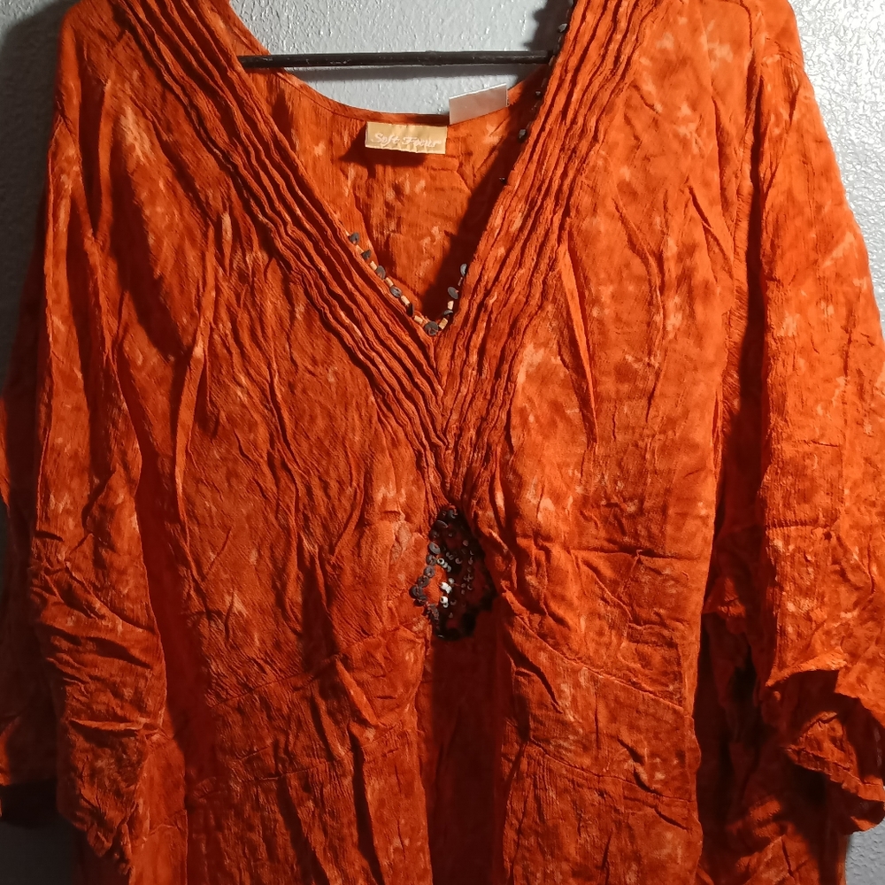 Soft Focus Blouse Burnt Sienna 100% Rayon made in India